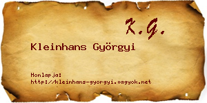 Kleinhans Györgyi névjegykártya